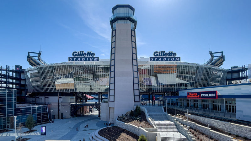 Gillette Stadium entrance and lighthouse in Foxborough, Massachusetts