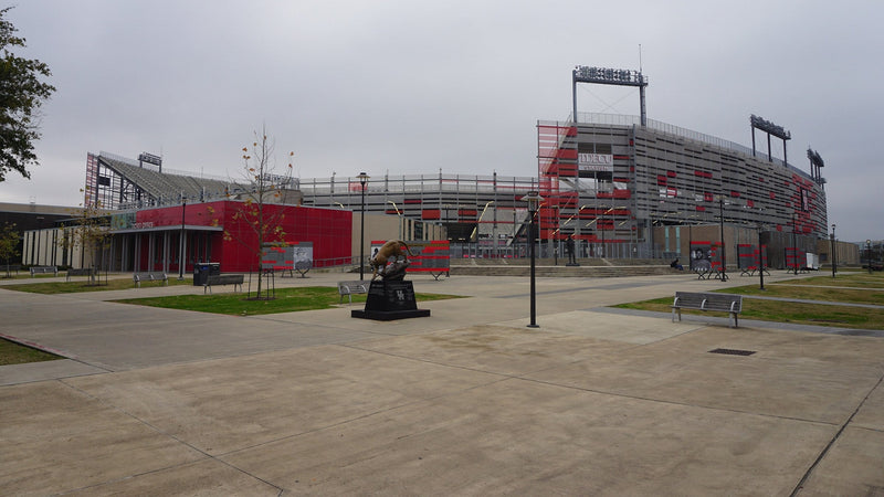 TDECU Stadium and its plaza on the University of Houston campus