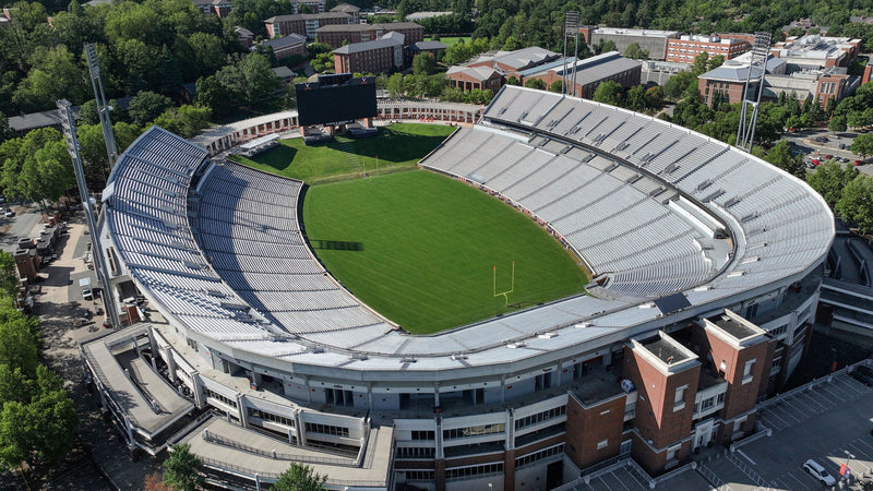 Aerial view of Scott Stadium on the University of Virginia Grounds in Charlottesville