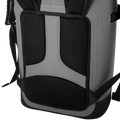 Load image into Gallery viewer, Back of the gray backpack cooler showing the padded mesh back panel