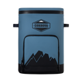 Load image into Gallery viewer, Slate-blue backpack cooler straight on from the front, side grab handles out, straps hidden behind