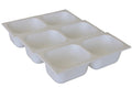 Load image into Gallery viewer, Three white plastic trays, each with two square compartments, stacked in a row on a white background