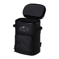 Load image into Gallery viewer, All-black backpack cooler with its top lid flipped open