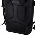 Load image into Gallery viewer, Back of the all-black backpack cooler showing the padded mesh back panel
