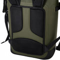 Load image into Gallery viewer, Back of the olive green backpack cooler showing the padded mesh back panel