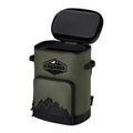 Load image into Gallery viewer, Olive green backpack cooler with its top lid flipped open