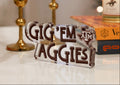 Load image into Gallery viewer, Gig 'Em Aggies acrylic block shelfie, additional view