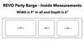 Load image into Gallery viewer, Diagram of the three inside compartments, 17, 9 and 12 inches long, each 9 inches wide and 6 inches deep