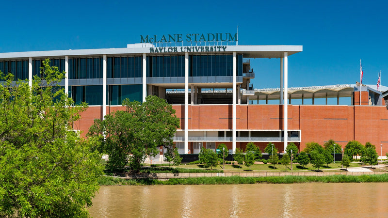 McLane Stadium at Baylor University seen across the Brazos River in Waco, Texas