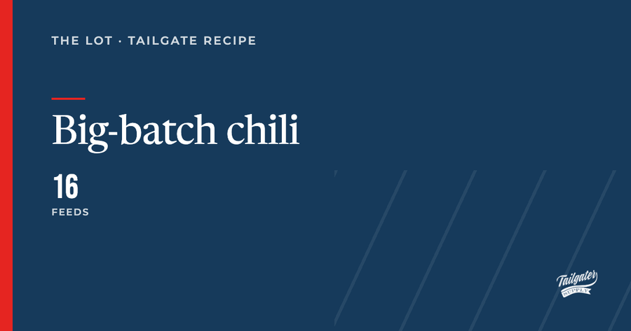 Recipe card: Big-batch chili, feeds 16