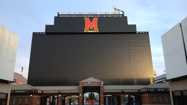 The West Gate entrance of SECU Stadium in College Park, Maryland