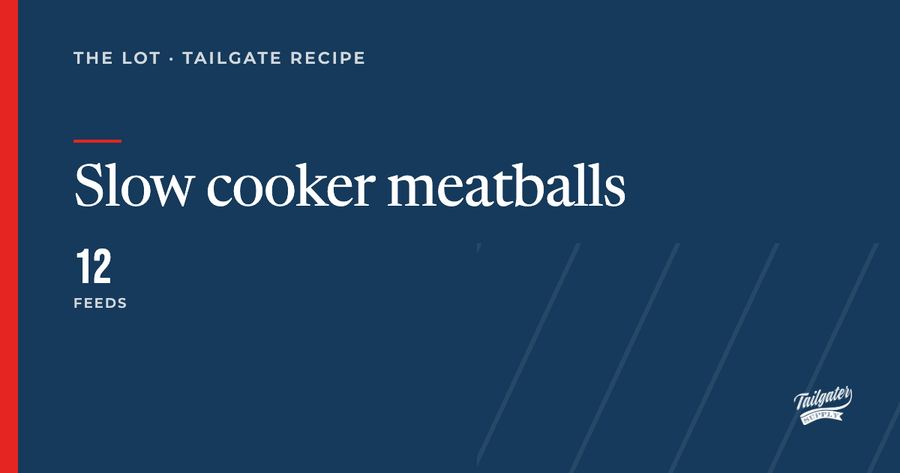 Recipe card: Slow cooker meatballs, feeds 12