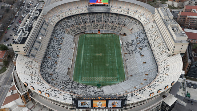 Aerial view of Neyland Stadium in Knoxville, Tennessee