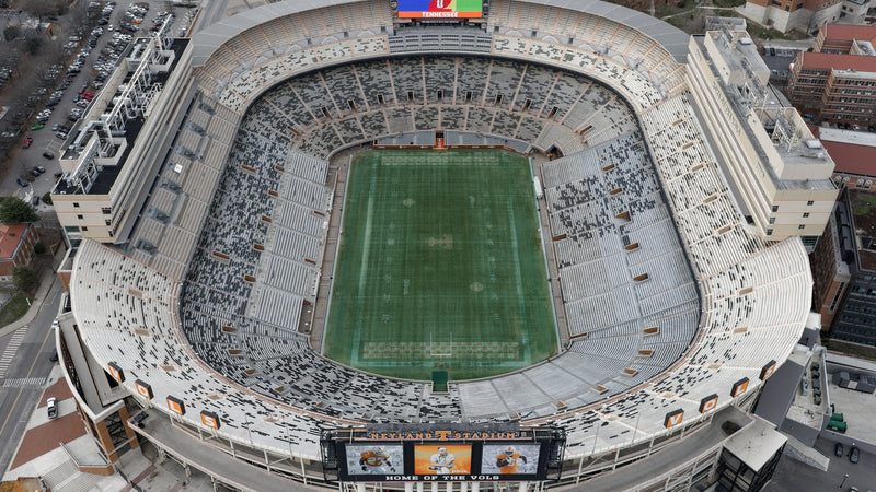 Aerial view of Neyland Stadium in Knoxville, Tennessee