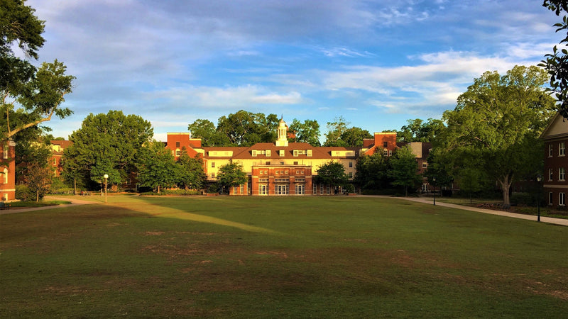 Myers Quad, one of the main game-day gathering lawns at the University of Georgia