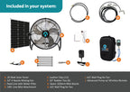 ExtremeMist Pro Misting Fan, 270 PSI, Solar Rechargeable, with 16 ft Mist Line