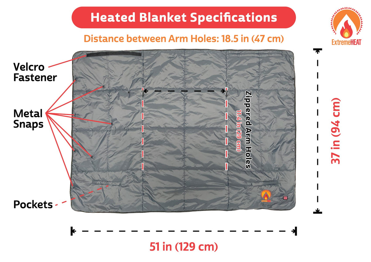 ExtremeMist Heated Blanket Poncho with 10,000 mAh Battery