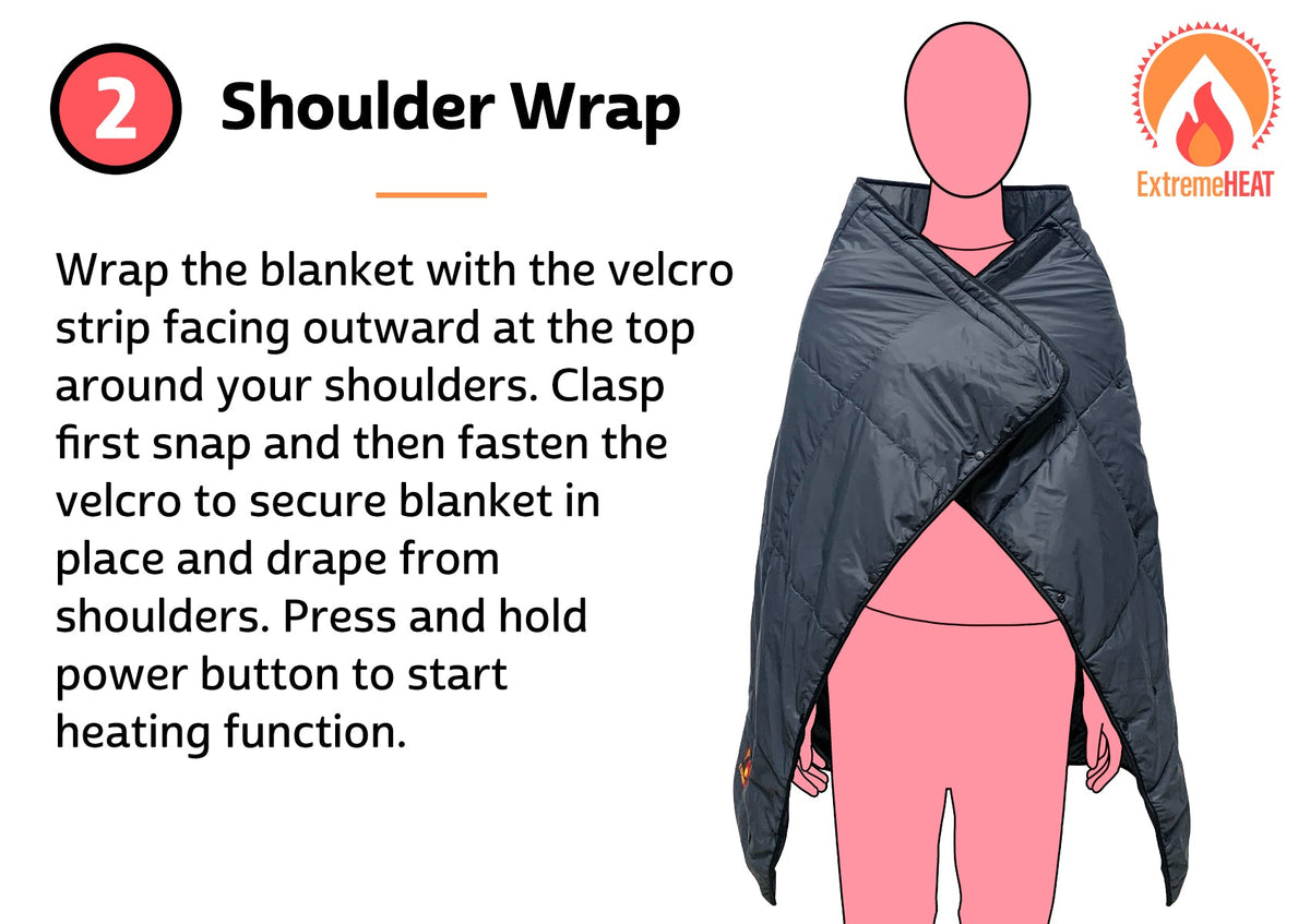 ExtremeMist Heated Blanket Poncho with 10,000 mAh Battery