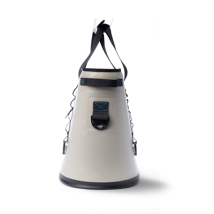 Side view of the Sidekick showing its tapered shape and a side grab handle