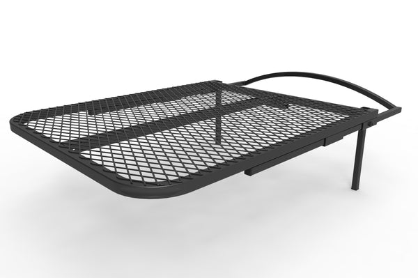 Tire Table Medium on a white background, showing the diamond-mesh top and retractable leg.