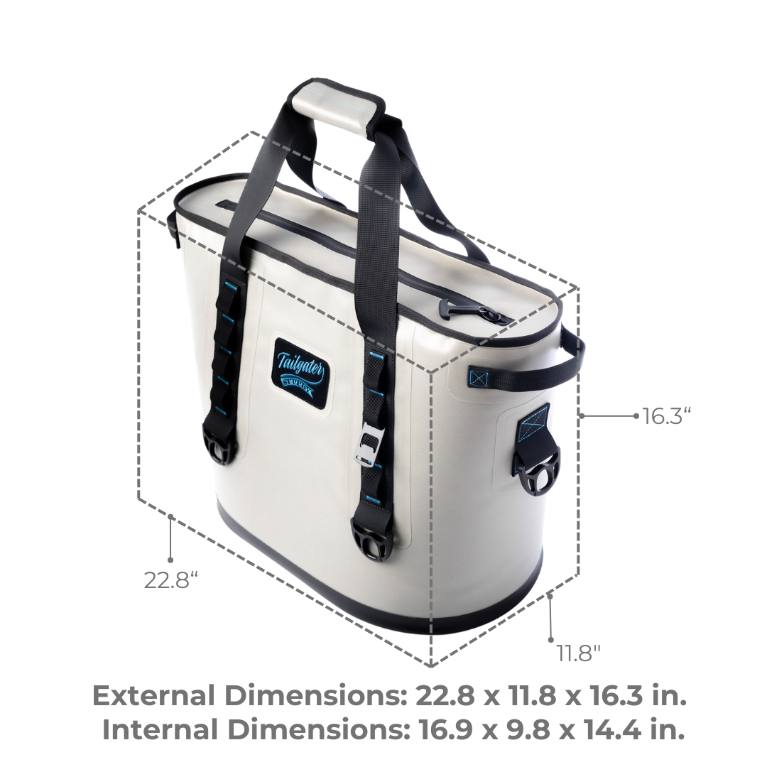 Size diagram: 22.8 by 11.8 by 16.3 inches