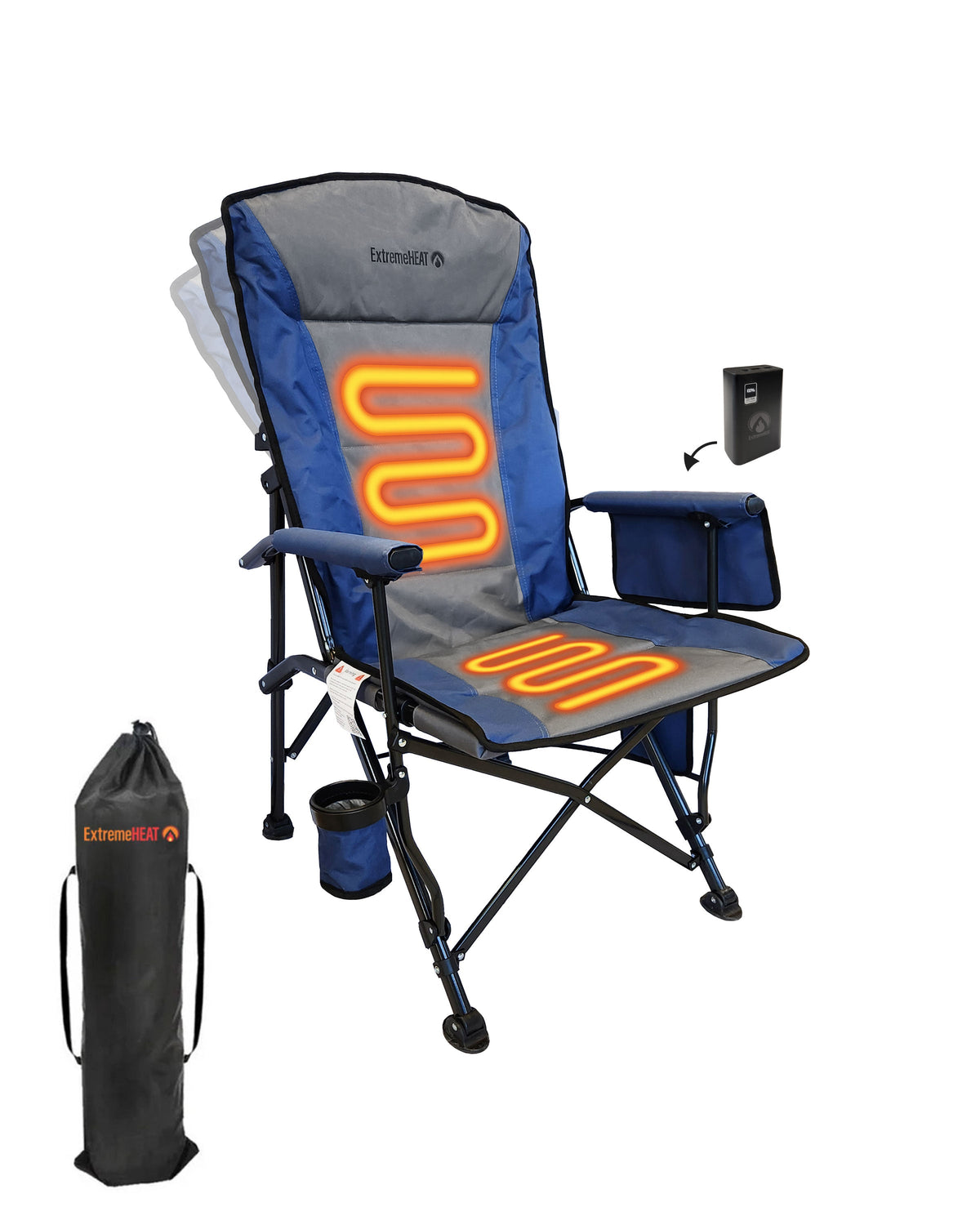 ExtremeMIST Heated Camping Chair with 20,000mAh Power Bank