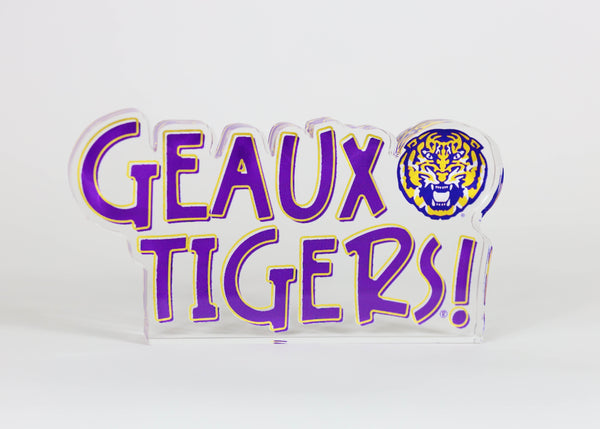 Tailgated Co. Geaux Tigers Acrylic Block Shelfie