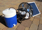 ExtremeMist Pro Misting Fan, 270 PSI, Solar Rechargeable, with 16 ft Mist Line
