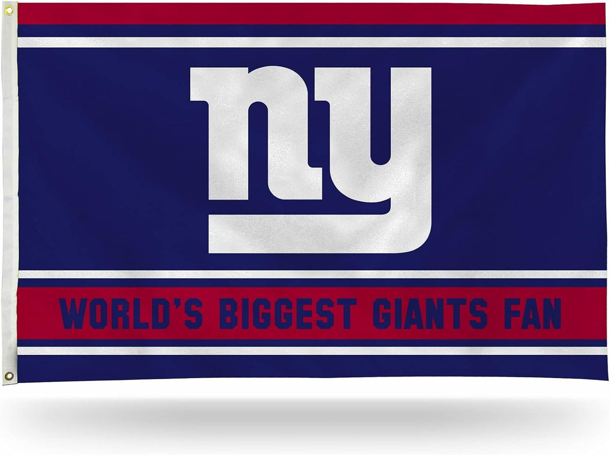 New York Giants 3x5 flag, World's Biggest Fan design, with metal grommets
