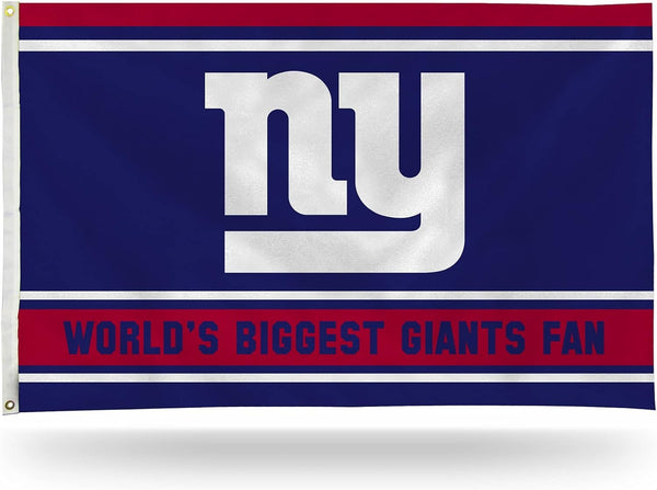 New York Giants 3x5 flag, World's Biggest Fan design, with metal grommets