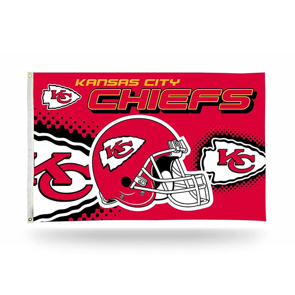 Kansas City Chiefs 3x5 flag, Helmet design, with metal grommets