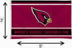 Arizona Cardinals 3x5 Flag, World's Biggest Fan