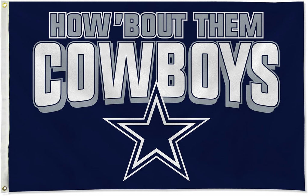 Dallas Cowboys 3x5 flag, Team Slogan design, with metal grommets