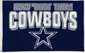 Dallas Cowboys 3x5 flag, Team Slogan design, with metal grommets