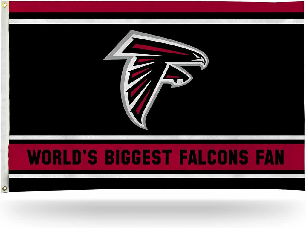 Atlanta Falcons 3x5 flag, World's Biggest Fan design, with metal grommets