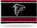 Atlanta Falcons 3x5 flag, World's Biggest Fan design, with metal grommets