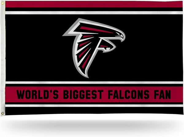 Atlanta Falcons 3x5 flag, World's Biggest Fan design, with metal grommets