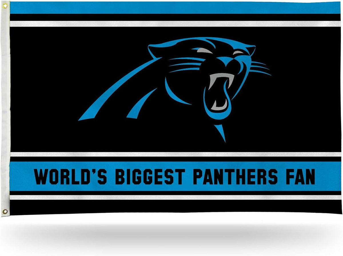 Carolina Panthers 3x5 flag, World's Biggest Fan design, with metal grommets