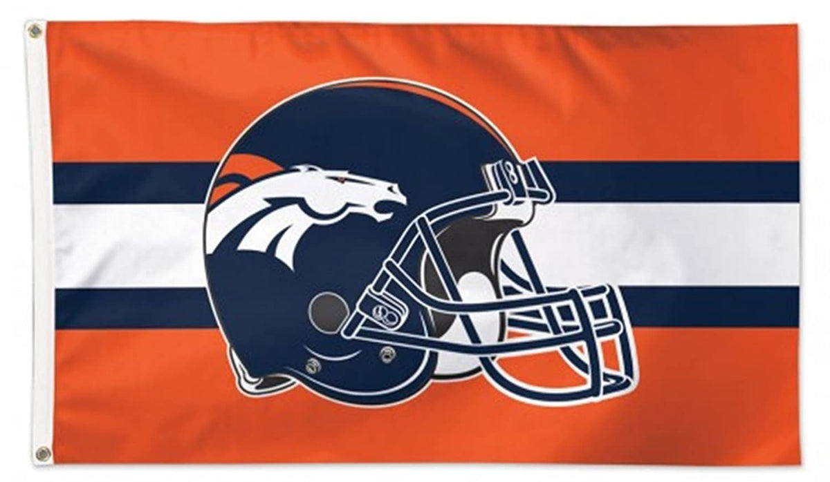 Denver Broncos 3x5 flag, Bar Helmet design, with metal grommets