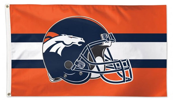 Denver Broncos 3x5 flag, Bar Helmet design, with metal grommets
