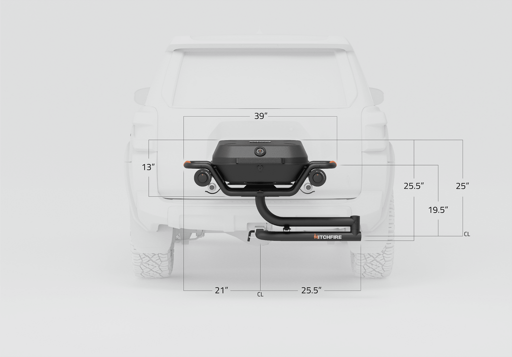 HitchFire F-20 Hitch-Mounted Propane Grill, 20,000 BTU