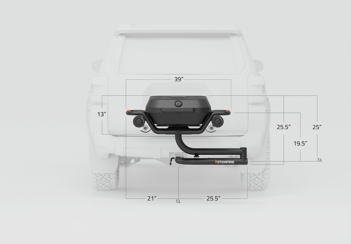 HitchFire F-20 Hitch-Mounted Propane Grill, 20,000 BTU