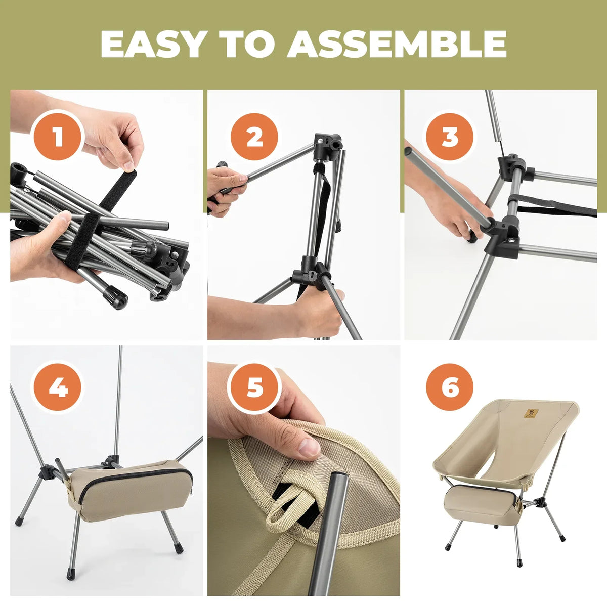Qunature Ultralight Aluminum Camping Chair, 260 lb Capacity