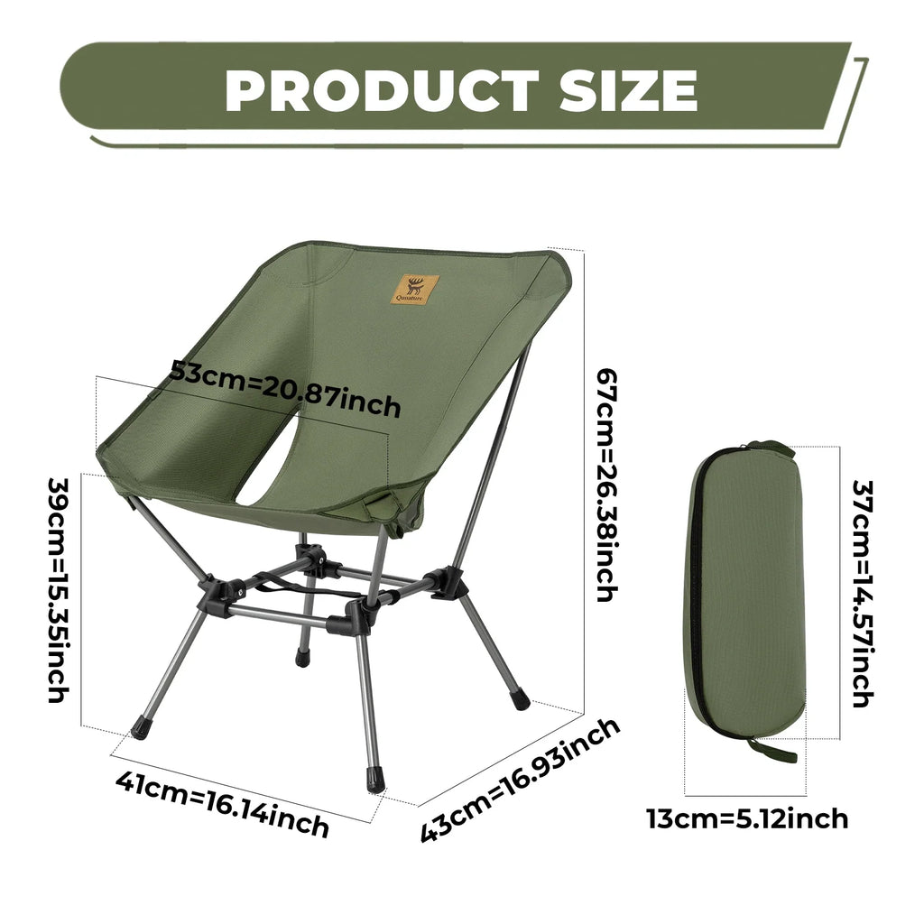 Qunature Ultralight Aluminum Camping Chair, 260 lb Capacity