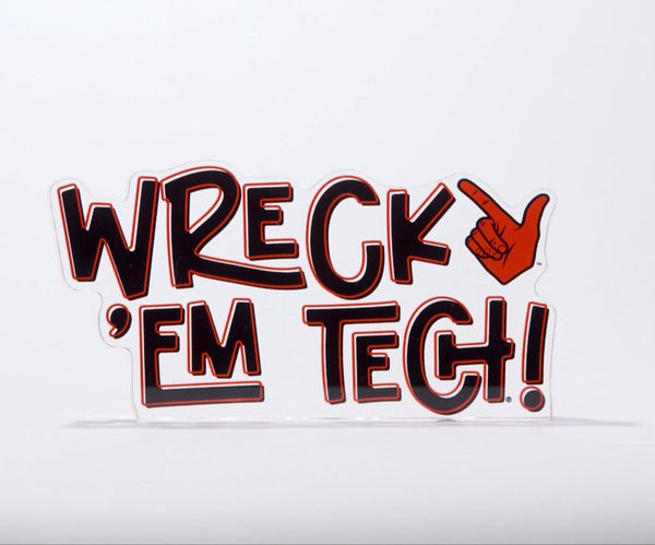 Tailgated Co. Wreck 'Em Tech Letter Acrylic Block Shelfie