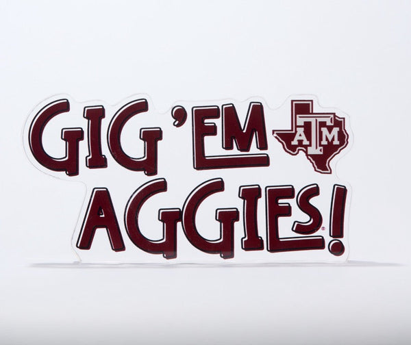 Tailgated Co. Gig 'Em Aggies Letter Acrylic Block Shelfie
